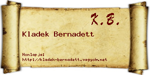 Kladek Bernadett névjegykártya