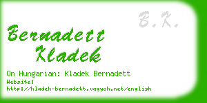 bernadett kladek business card